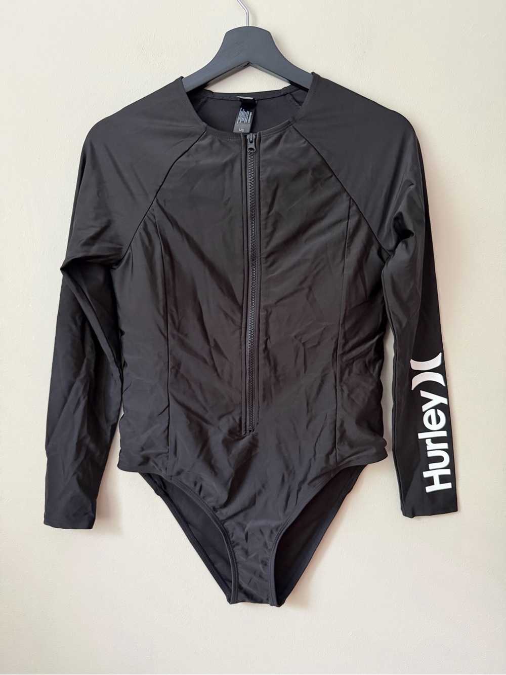 Hurley Long-Sleeve Zip-Front One-Piece Surf Suit - Size L